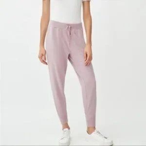 CUYANA Women's Large French Terry Tapered Pant Dusty Lilac